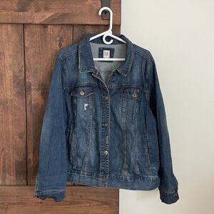 True Craft Denim Jacket Womens 3X Blue Jean Button Up